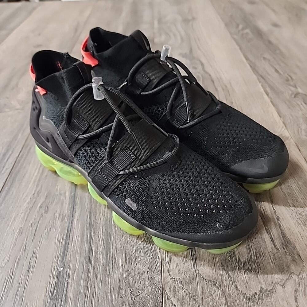 Nike Air Vapormax Flyknit Utility Black Volt Green - Size 9.5